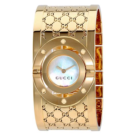 gucci twirl cuff bracelet watch women's|automatic gucci watches for women.